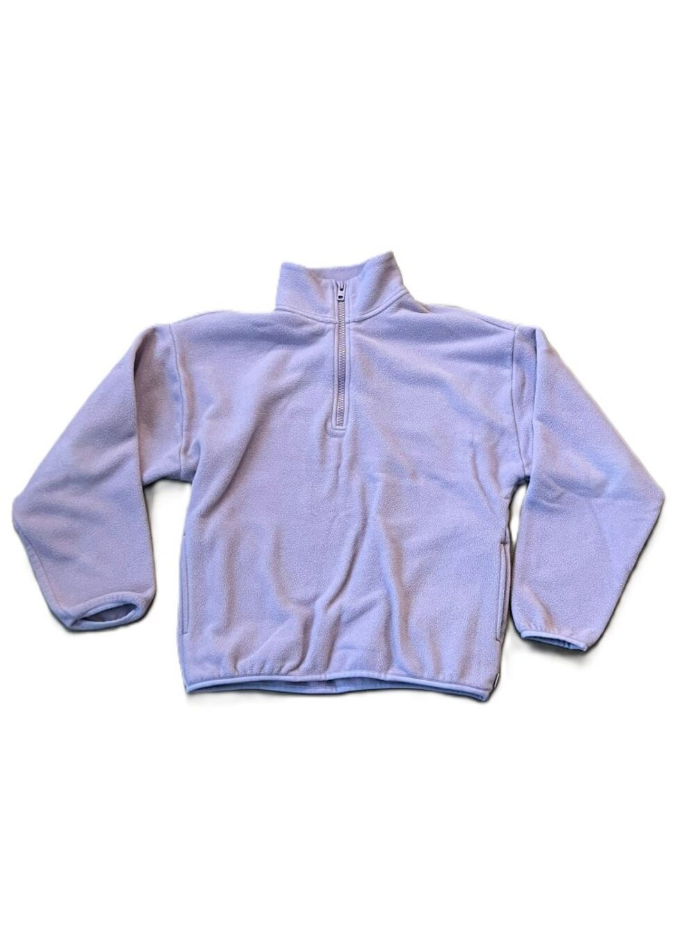 Aritzia TNA Polar Fleece 1/4 Zip Sweater Dusty Rose Light Mauve XXS